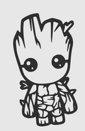 line art bébé Groot